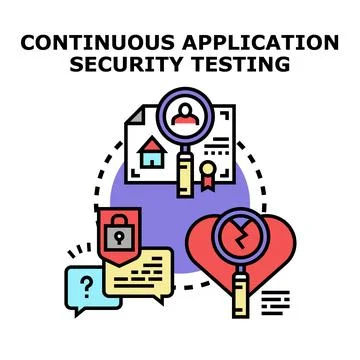 Continuous application security testing identifying data protection vulnera.. 스톡 일러스트