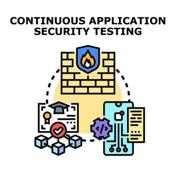 Continuous application security testing process concept illustration Stockillustratie