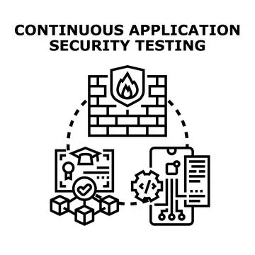 Continuous application security testing process concept illustration Illustrazione stock