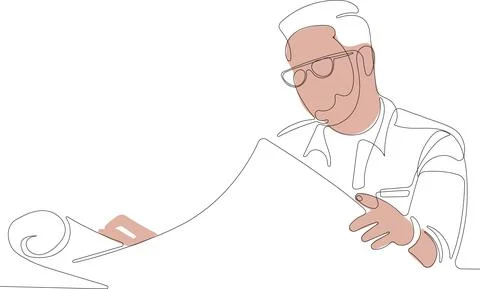 Continuous architect engineer working planning Stock Illustration