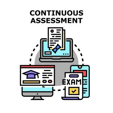 Continuous assessment using digital platforms concept illustration Illustrazione stock