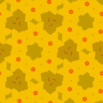 Continuous baby textile pattern in yellow and orange Stockillustratie