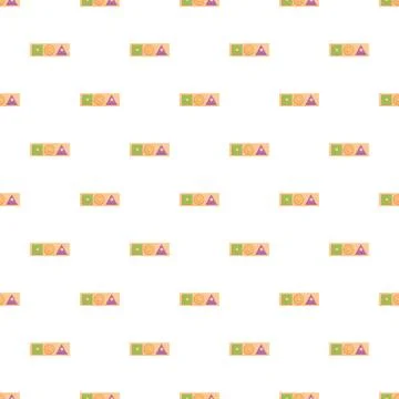 Continuous background displaying a wooden shape sorter toy pattern Illustrazione stock