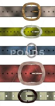 Continuous belt border with clasp Stock Illustration