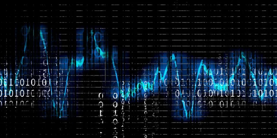 Continuous Binary Patterns Creating Immersive Technology Interface Stock Illustration