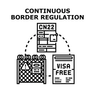 Continuous border regulation management and control concept Stock Illustration