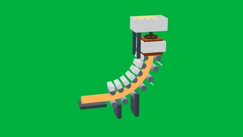 Continuous caster foundry 3d loop green screen Stock Footage 342913789