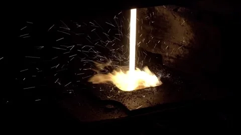 Continuous casting machine at the metallurgical plant. Metal Casting Stock Footage 269335896