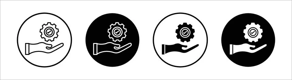 Continuous changes flat line icon set. Continuous changes Thin line illustr.. Stock Illustration