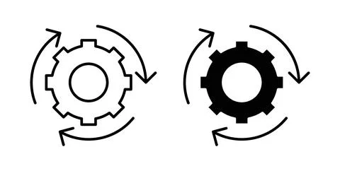 Continuous changes icon in black and white. vector icon pack for websites Stock Illustration