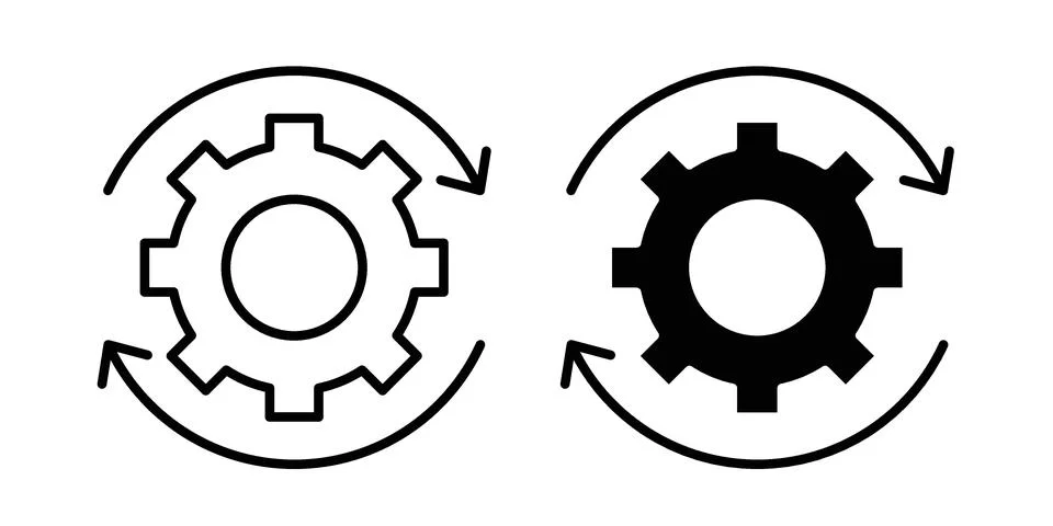 Continuous changes icon black vector isolated on white Illustrazione stock