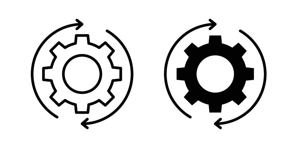 Continuous changes icon concept logo design collection Stock Illustration