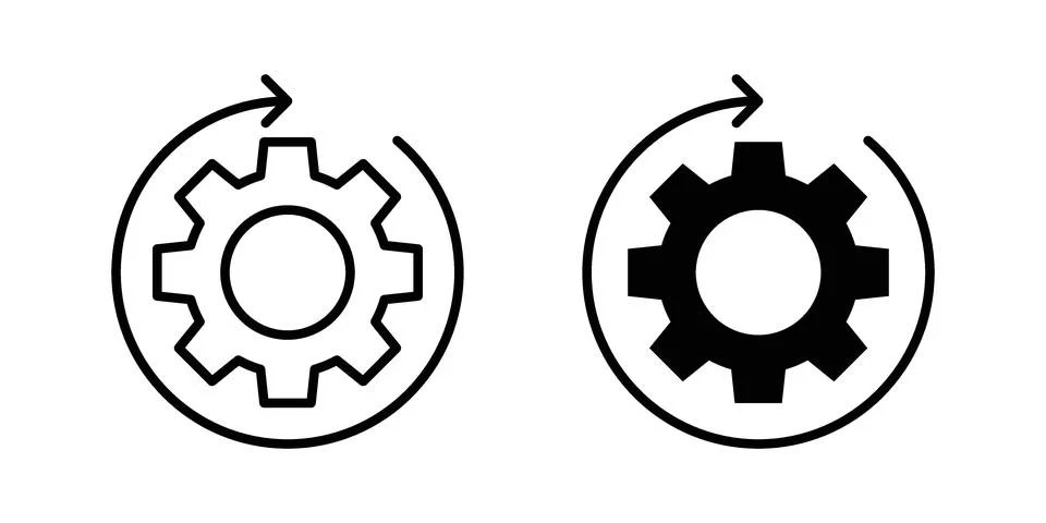 Continuous changes icon modern style vectors set Illustrazione stock