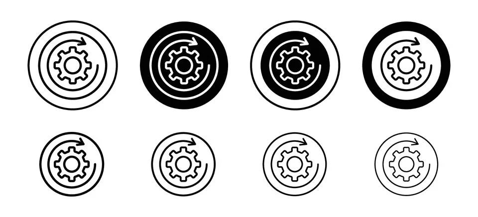 Continuous changes vector icon set collection. Continuous changes Outline f.. 库存插图