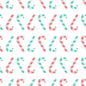 Continuous Christmas patternof striped red and green candy cane 스톡 일러스트