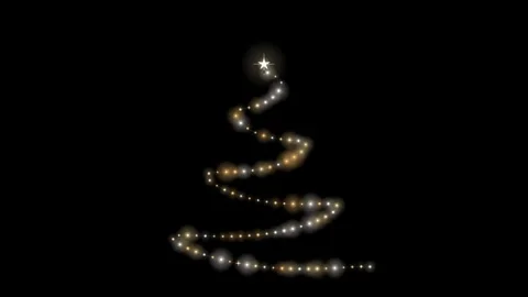 Continuous Christmas Tree Zig-Zag Lights Overlay 4K Stock Footage 345712575