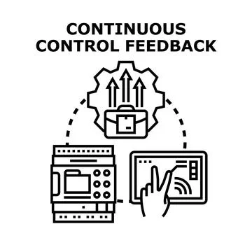 Continuous control feedback loop automation concept Stock Illustration