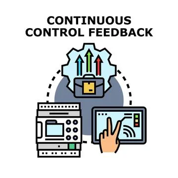 Continuous control feedback loop automation concept Stock Illustration