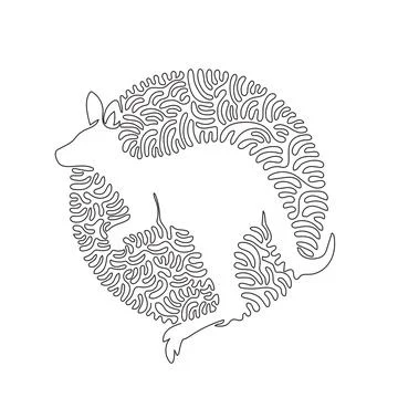 Continuous curve one line drawing of standing kangaroo abstract art Stock Illustration