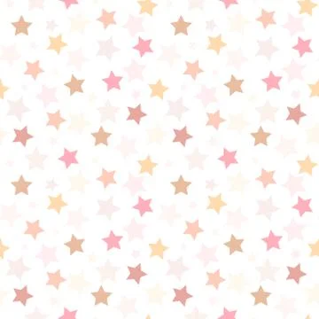 Continuous cute pattern with stars in different tons. Vector. Stock Illustration