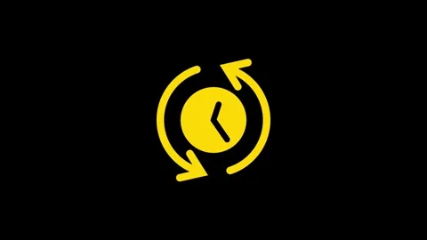 Continuous Cycle with Clock Arrow Design Concept Stock Footage 332526348