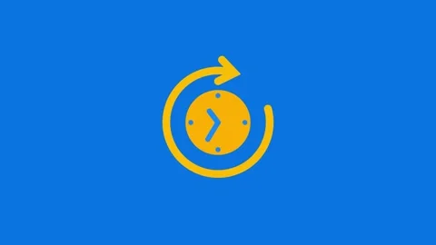 Continuous Cycle Clock Arrow Progress Design Concept Stock Footage 332526361