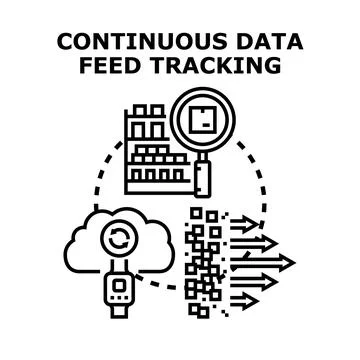 Continuous data feed tracking with smart devices and logistics Stock Illustration