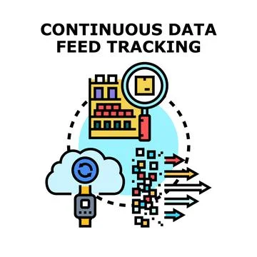 Continuous data feed tracking with smart devices and logistics Stock Illustration