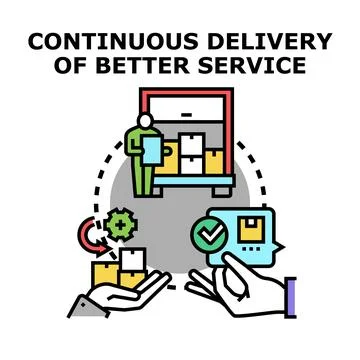 Continuous delivery and development for better service experience Illustrazione stock
