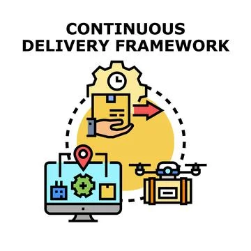 Continuous delivery framework for digital logistics and supply chain Stock Illustration