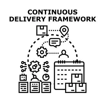Continuous delivery framework process for software development 스톡 일러스트