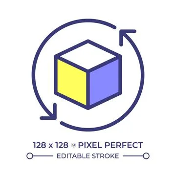 Continuous delivery pixel perfect line color icon Stock Illustration