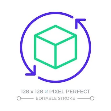 Continuous delivery pixel perfect two color line icon Illustrazione stock