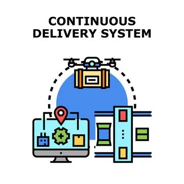 Continuous delivery system automation and technology concept Stock Illustration