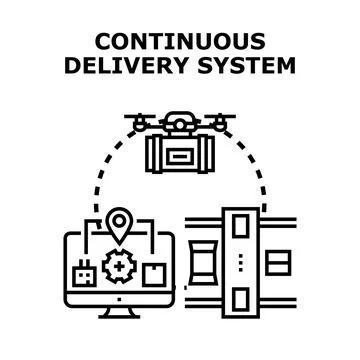 Continuous delivery system automation and technology concept 库存插图