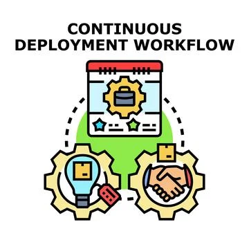 Continuous deployment workflow software development business process 스톡 일러스트