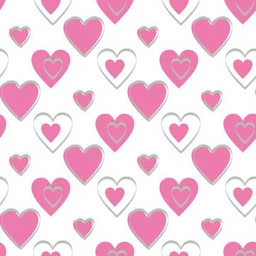 Continuous design of pink hearts Stock Illustration