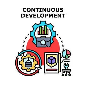 Continuous development concept with iterative workflows and business process イラスト素材