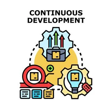 Continuous development process improving business innovation and growth Stock Illustration