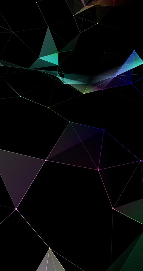 A continuous diagonal journey through a vibrant teal and green plexus networ 库存影片 345550855