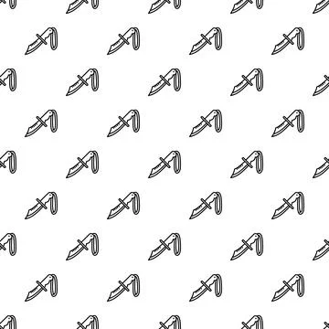 Continuous diving knife tool seamless pattern Illustration