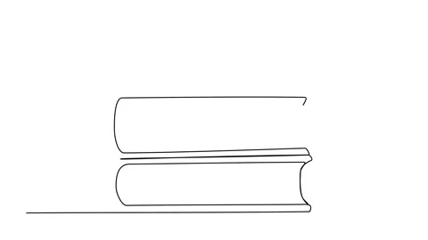 Continuous drawing of a book with one line. Stock Footage 248951622