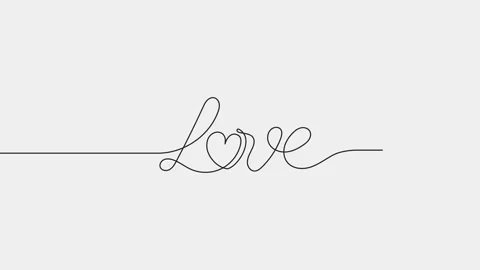 Continuous drawing of heart line love single one line art animation Stock Footage 313389685