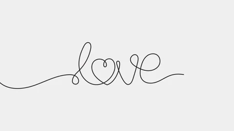 Continuous drawing of heart line love single one line art animation Stock Footage 313389688