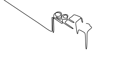 Continuous drawing line art of camera with black line and white background. O Stock Footage 169524783