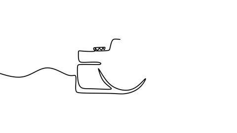 Continuous drawing line art of camera with black line and white background. O Vidéo 169524841