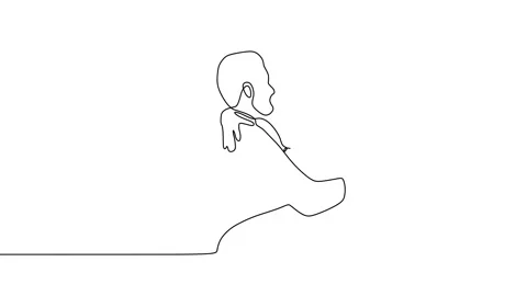 Continuous drawing line art of couple in love with black line and white backg Stock Footage 157063813