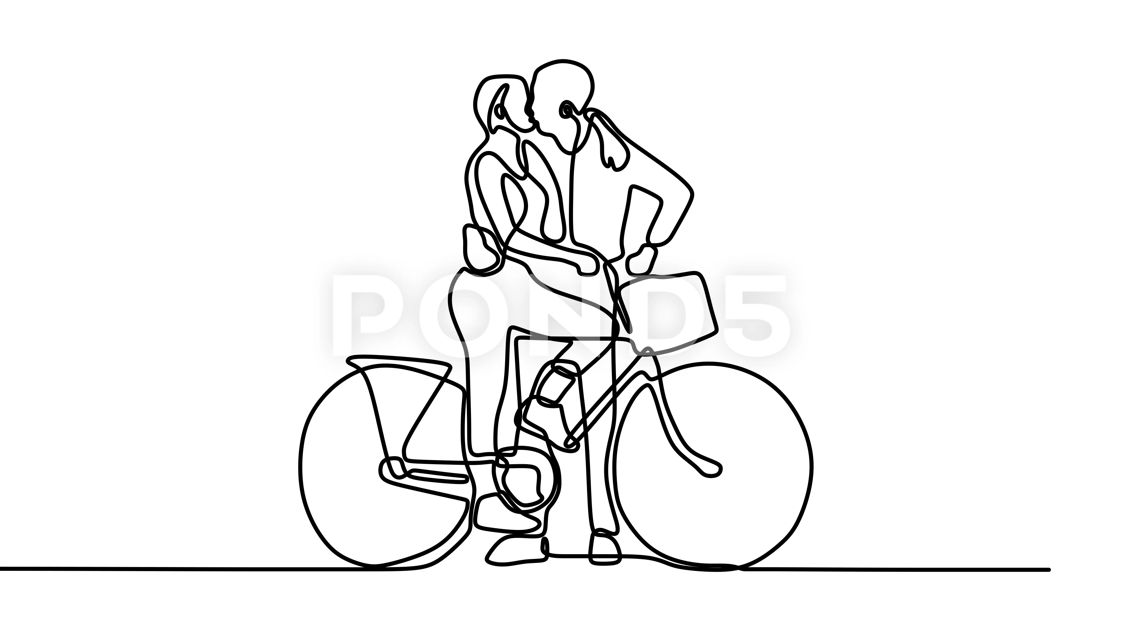 Premium Vector | Graphic flat design drawing of loving married couple man  and woman sitting on bicycle and kissing romantic human relation love story  newlywed family in honeymoon cartoon style vector illustration