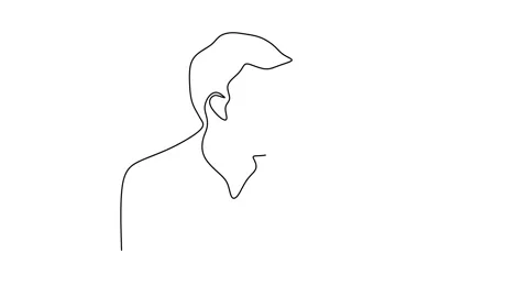 Continuous drawing line art of couple romantic with black line and white back Stock Footage 169526364