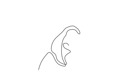 Continuous drawing line art of couple romantic with black line and white back Stock Footage 169526411